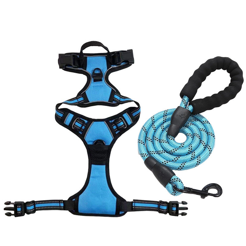 Large Dog Nylon Leash & Chest Harness Set – Comfortable, Durable, and Adjustable
