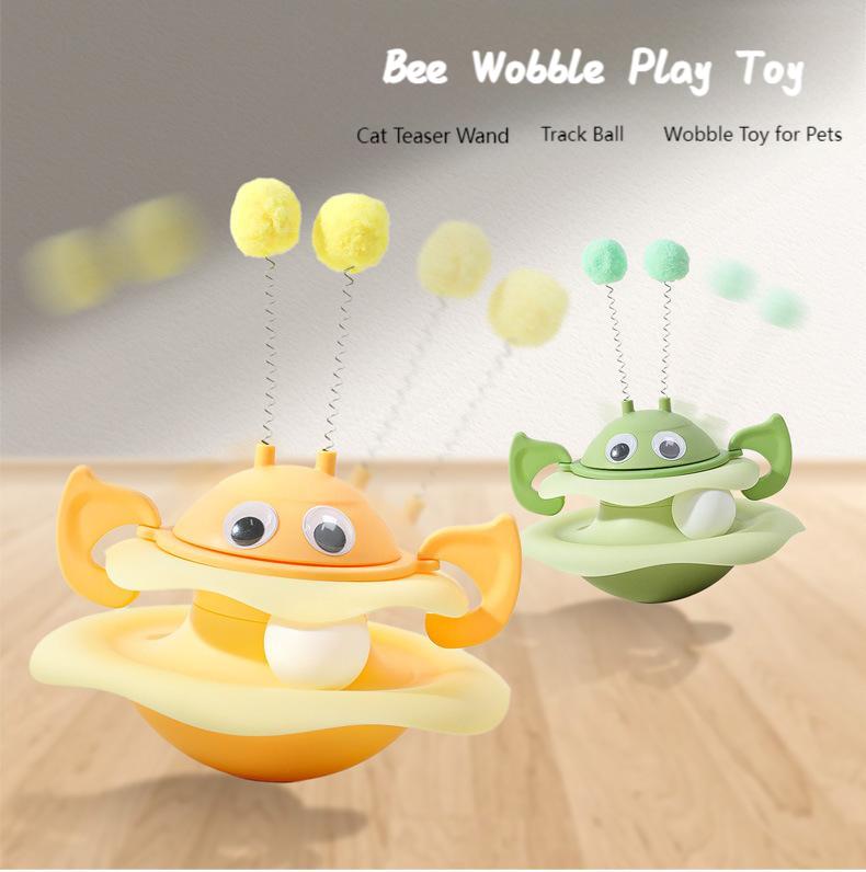 Bee-Shaped Wobble Toy for Cats – Interactive Spinning Fun, Durable & Chew-Resistant Play Toy for Kitty Entertainment