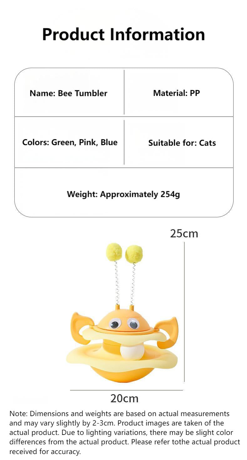 Bee-Shaped Wobble Toy for Cats – Interactive Spinning Fun, Durable & Chew-Resistant Play Toy for Kitty Entertainment