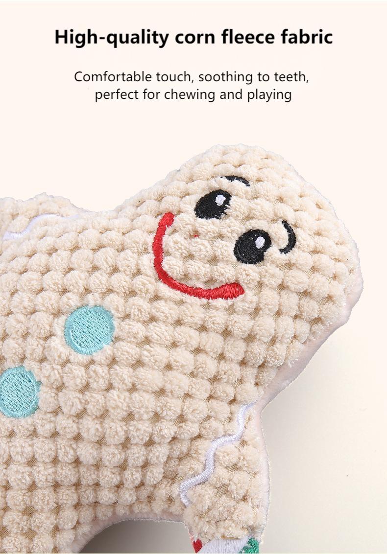 Christmas Plush Dog Toy – Squeaky Chew & Interactive Cotton Rope Pet Toy