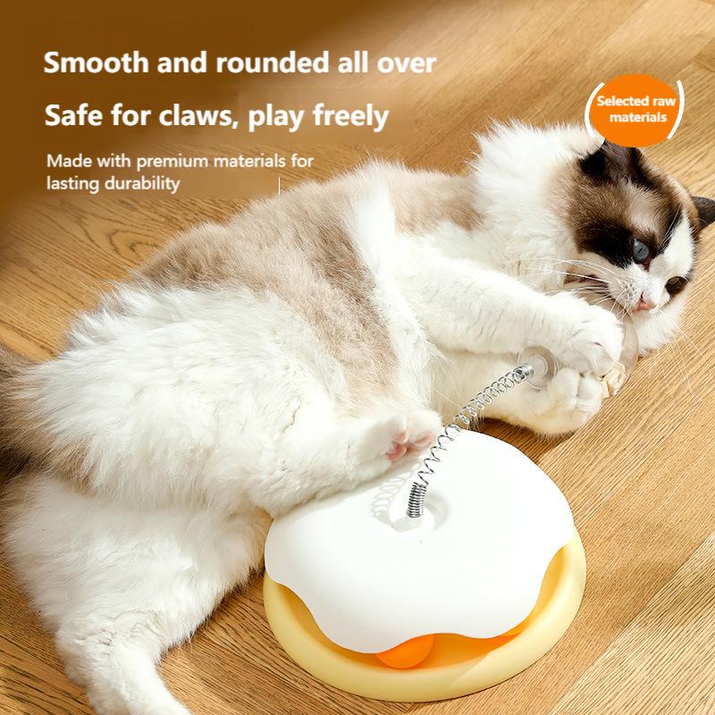 Interactive Cat Toy Set – Treat Dispensing Ball, Teaser Wand & Spinning Play Station for Self-Entertainment