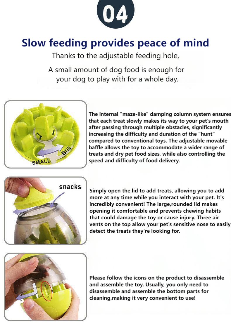 Interactive Pet Treat Dispensing Ball – Wobble Toy for Dogs & Cats, Slow Feeder and Training Game