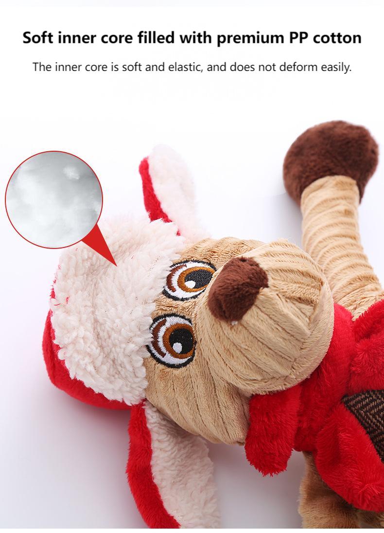 Durable Christmas Reindeer Dog Toy – Plush Chew & Interactive Play for Puppies
