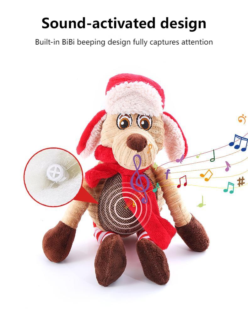 Durable Christmas Reindeer Dog Toy – Plush Chew & Interactive Play for Puppies