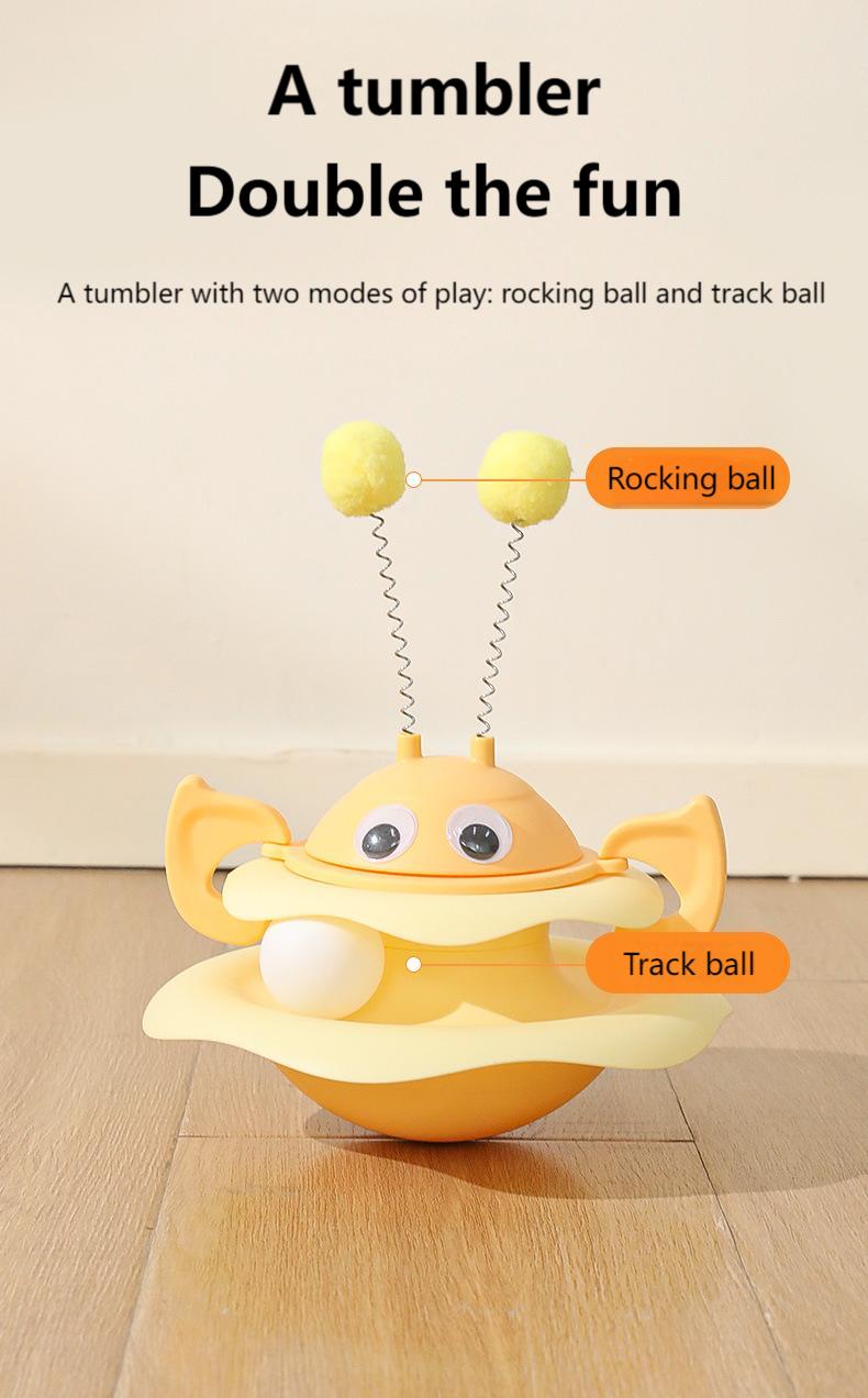 Bee-Shaped Wobble Toy for Cats – Interactive Spinning Fun, Durable & Chew-Resistant Play Toy for Kitty Entertainment