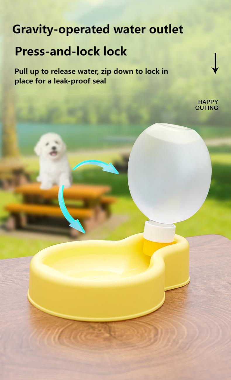 Pet Travel Water Bottle with Foldable Bowl & Carry Strap – Portable 500ml Leak-Proof Dispenser for Dogs & Cats