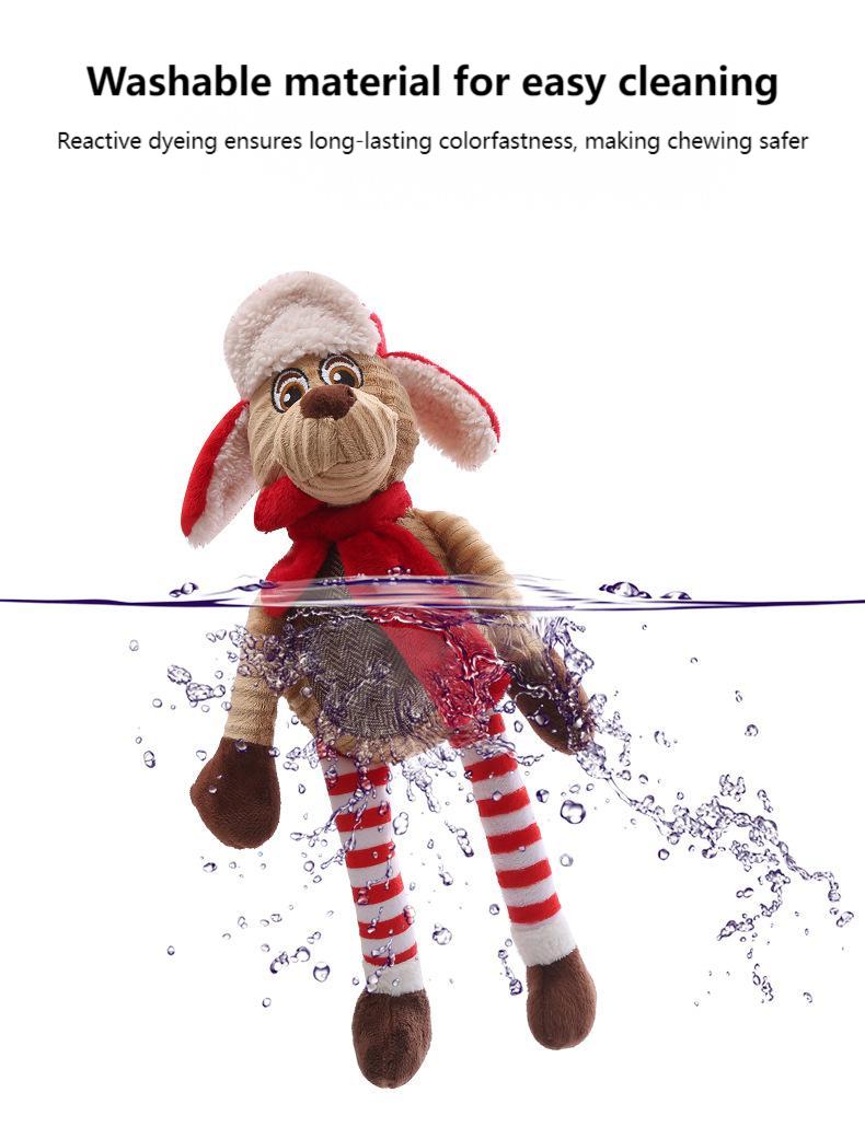 Durable Christmas Reindeer Dog Toy – Plush Chew & Interactive Play for Puppies
