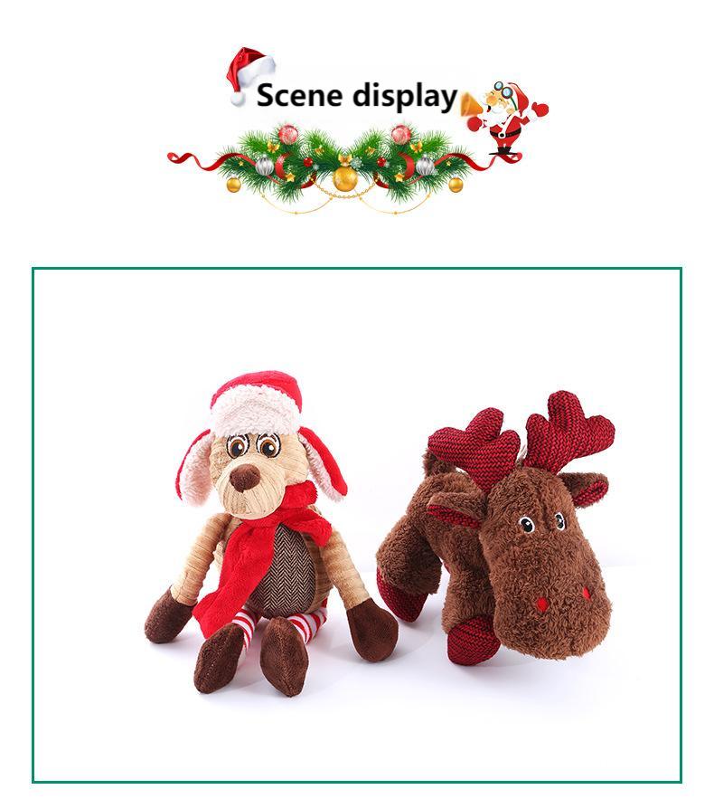 Durable Christmas Reindeer Dog Toy – Plush Chew & Interactive Play for Puppies