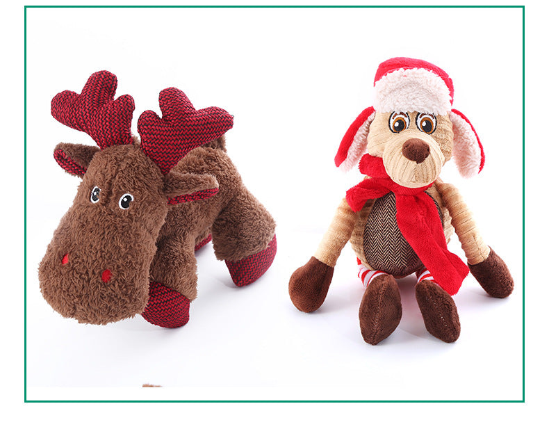 Durable Christmas Reindeer Dog Toy – Plush Chew & Interactive Play for Puppies