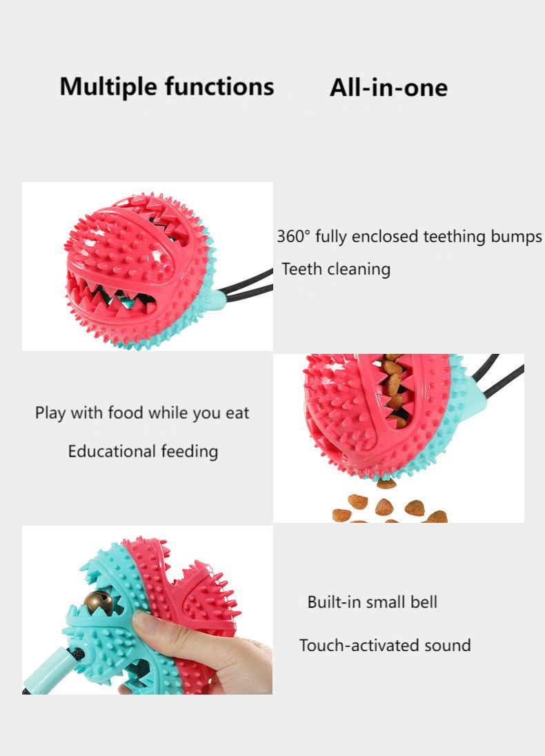 Pet Suction Cup Tug Toy Ball for Dogs – Interactive TPR Chew Toy with Round & Rugby Ball Options, Durable & Fun Training Play