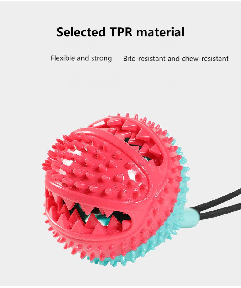 Pet Suction Cup Tug Toy Ball for Dogs – Interactive TPR Chew Toy with Round & Rugby Ball Options, Durable & Fun Training Play