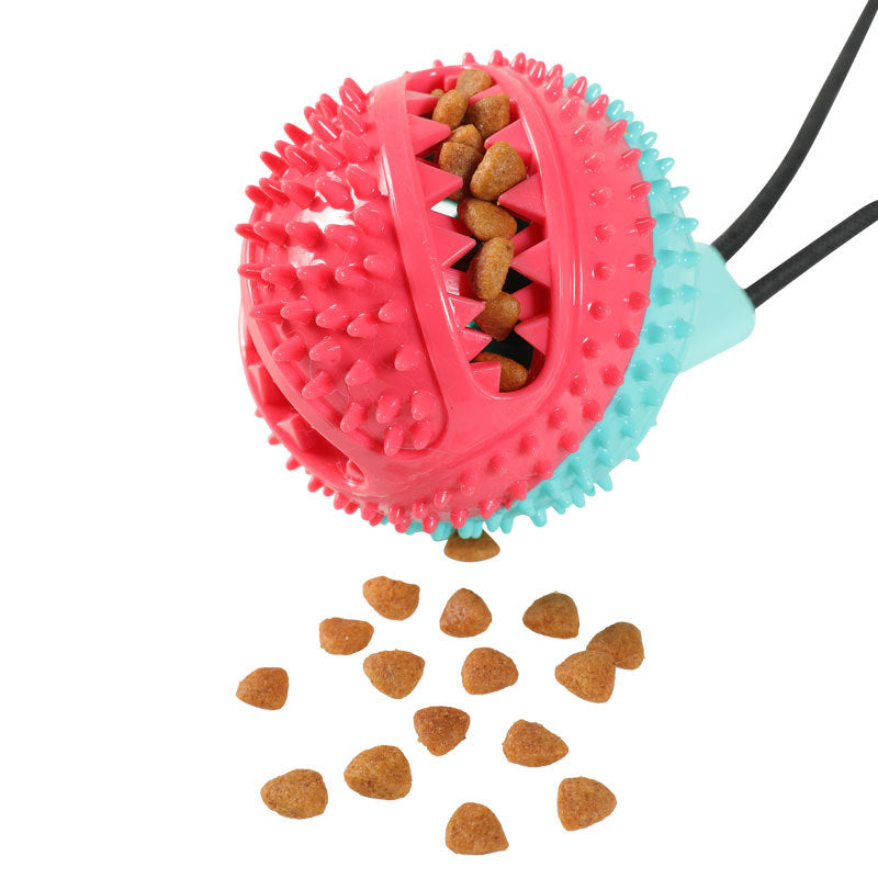 Pet Suction Cup Tug Toy Ball for Dogs – Interactive TPR Chew Toy with Round & Rugby Ball Options, Durable & Fun Training Play
