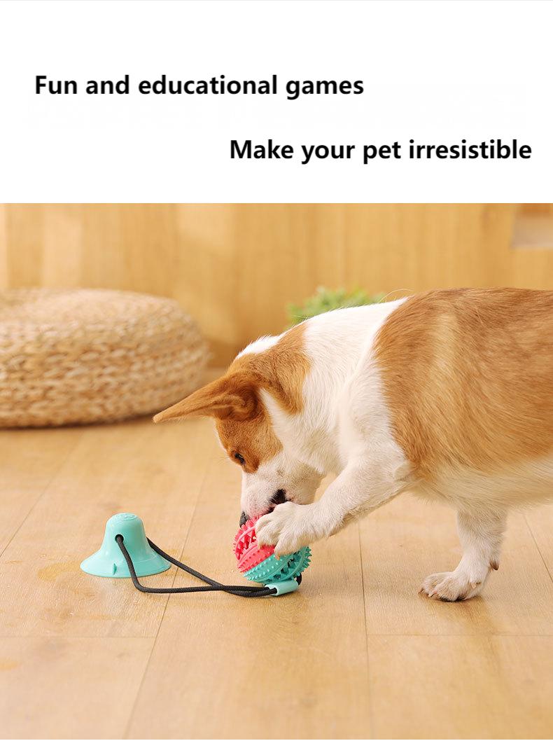 Pet Suction Cup Tug Toy Ball for Dogs – Interactive TPR Chew Toy with Round & Rugby Ball Options, Durable & Fun Training Play