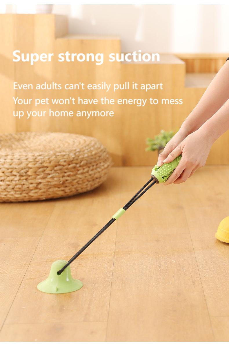 Pet Suction Cup Tug Toy Ball for Dogs – Interactive TPR Chew Toy with Round & Rugby Ball Options, Durable & Fun Training Play