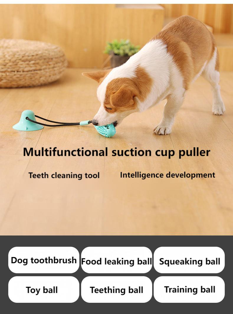Pet Suction Cup Tug Toy Ball for Dogs – Interactive TPR Chew Toy with Round & Rugby Ball Options, Durable & Fun Training Play