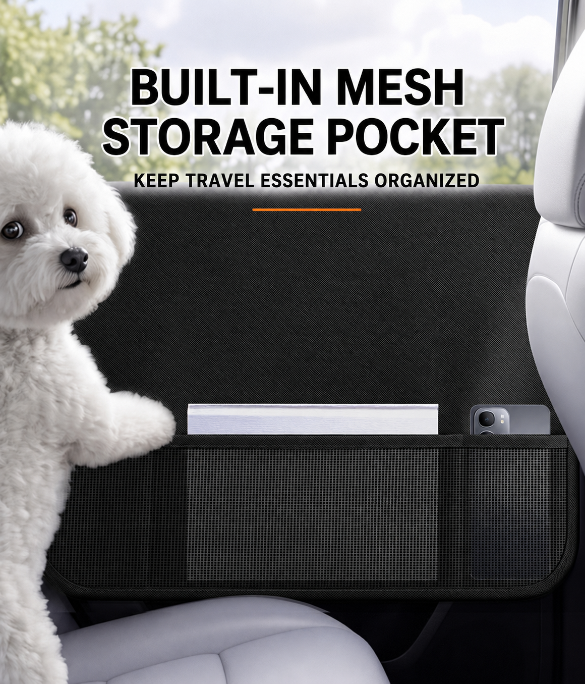 AuriPaw Car Door Protector Set for Dogs – Waterproof Oxford Fabric Pet Scratch Guard with Storage Pocket