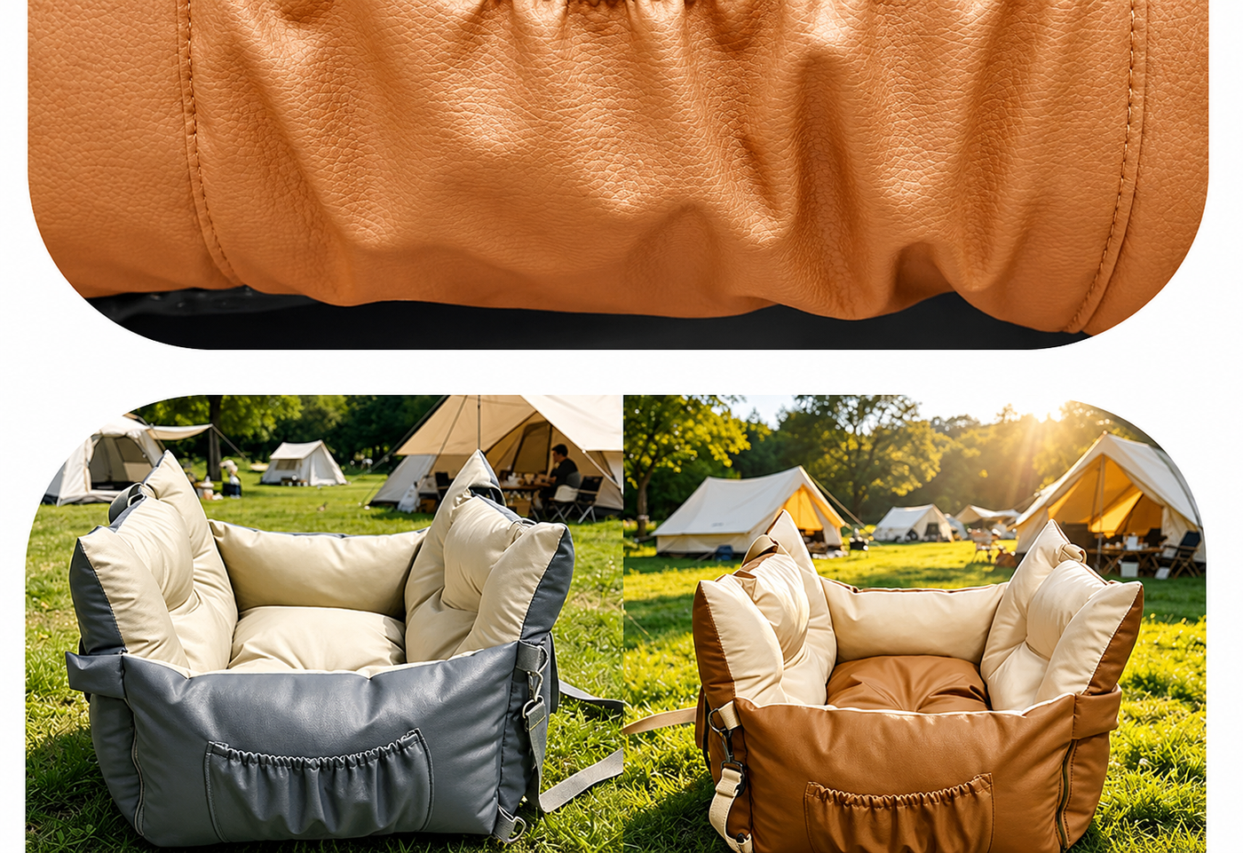 AuriPaw 2-in-1 Dog Car Seat & Travel Bed – Water-Resistant Pet Booster Bed for Small Dogs & Cats