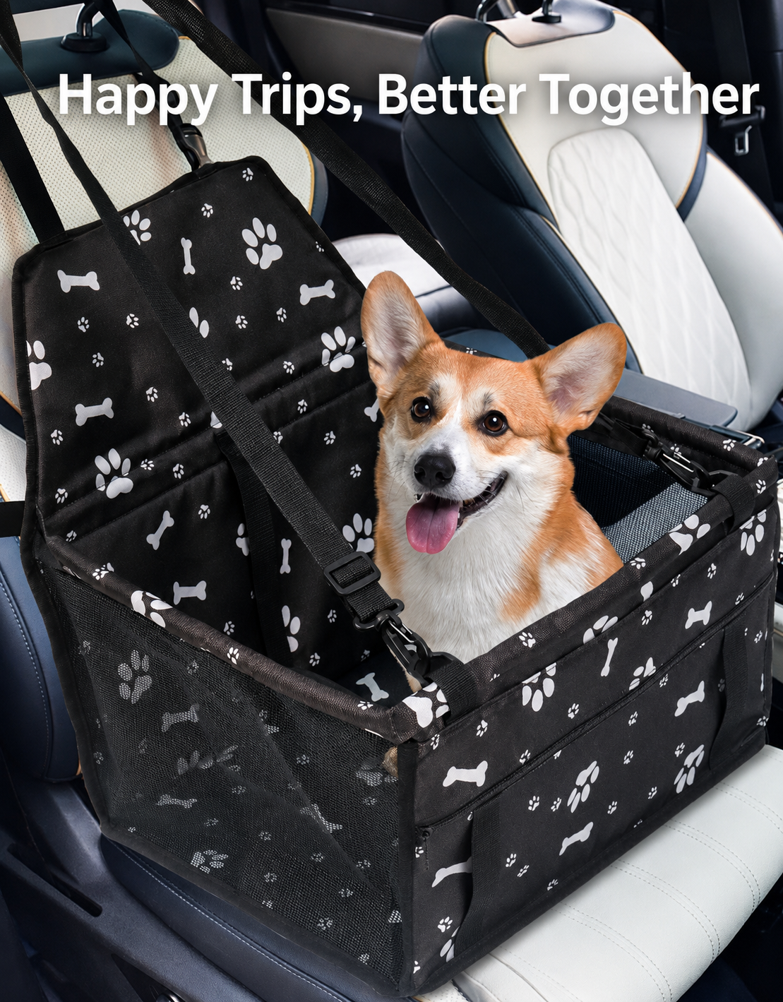 AuriPaw Foldable Pet Travel Carrier – Breathable Portable Cat & Small Dog Car Bag