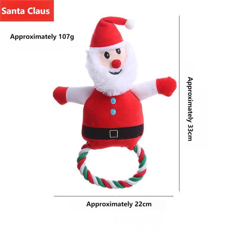 Christmas Dog Rope Toy – Tough Chew, Squeaky & Dental Interactive Play