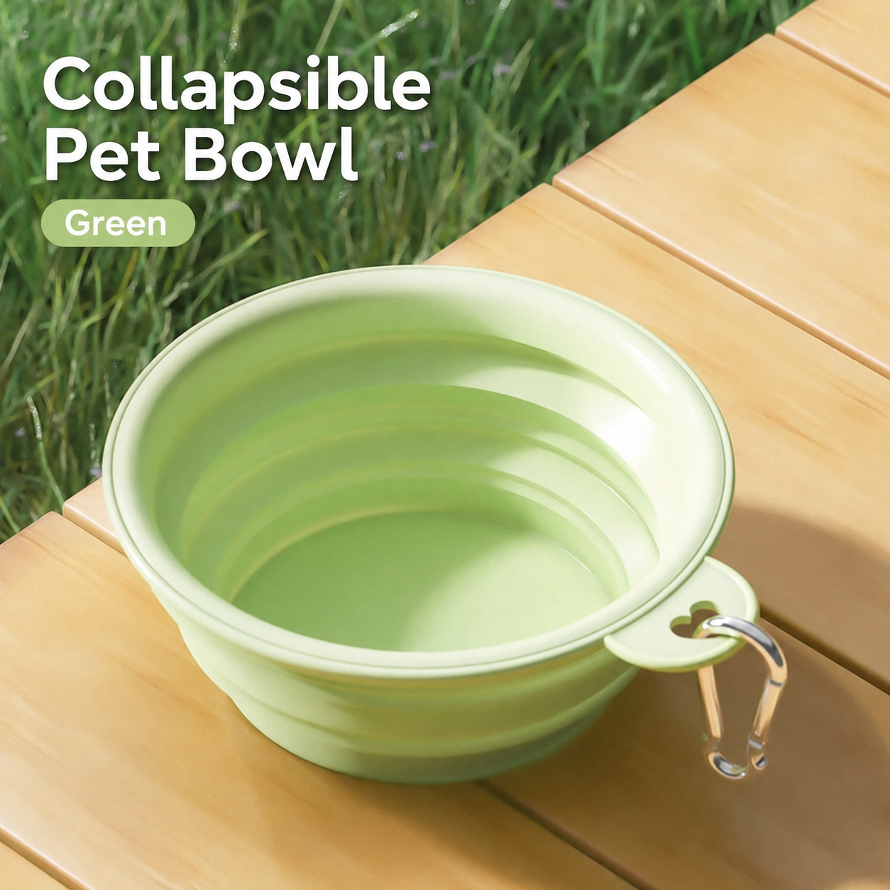 AuriPaw Collapsible Dog Travel Bowl with Carabiner 2PCS – Portable Silicone Food & Water Bowl