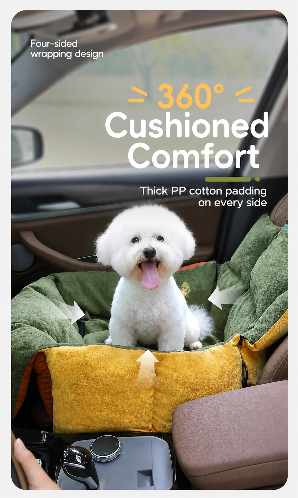 AuriPaw 2-in-1 Dog Car Seat & Portable Travel Bed – Splash-Resistant Pet Carrier