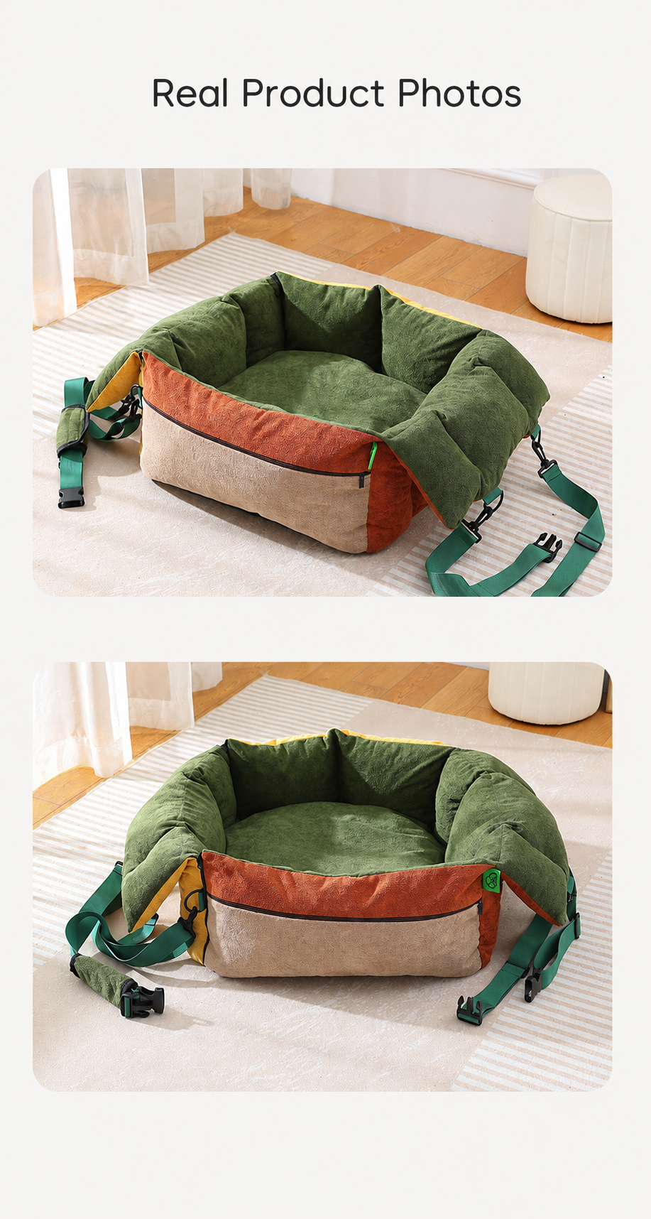 AuriPaw 2-in-1 Dog Car Seat & Portable Travel Bed – Splash-Resistant Pet Carrier