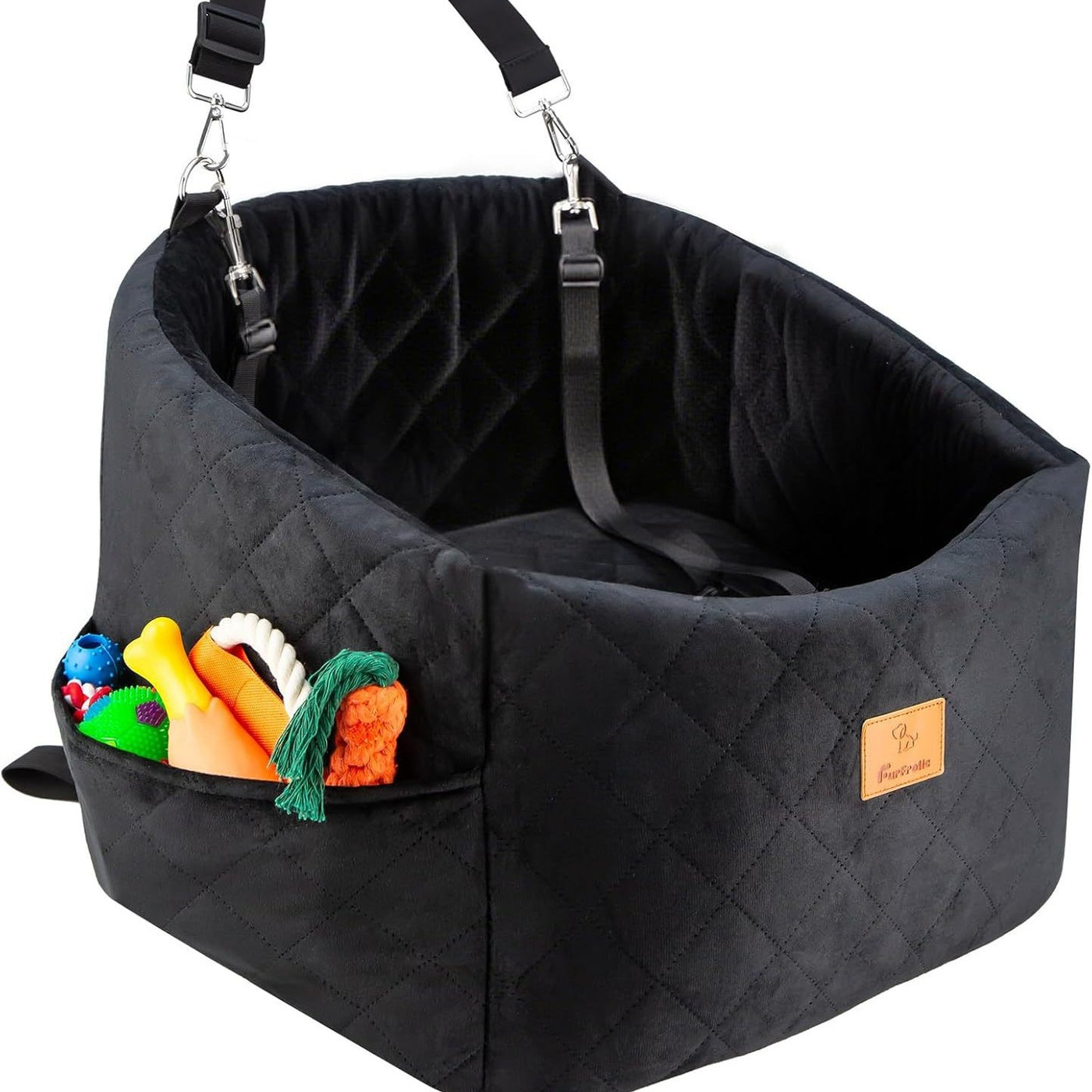 AuriPaw Washable Dog Car Seat Bed – High-Density Foam Travel Booster Bed for Medium Dogs