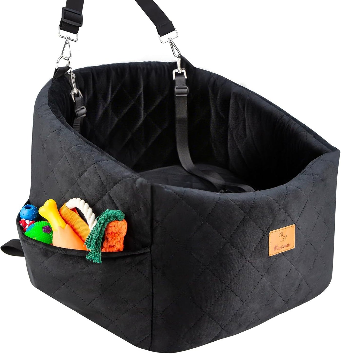 AuriPaw Washable Dog Car Seat Bed – High-Density Foam Travel Booster Bed for Medium Dogs