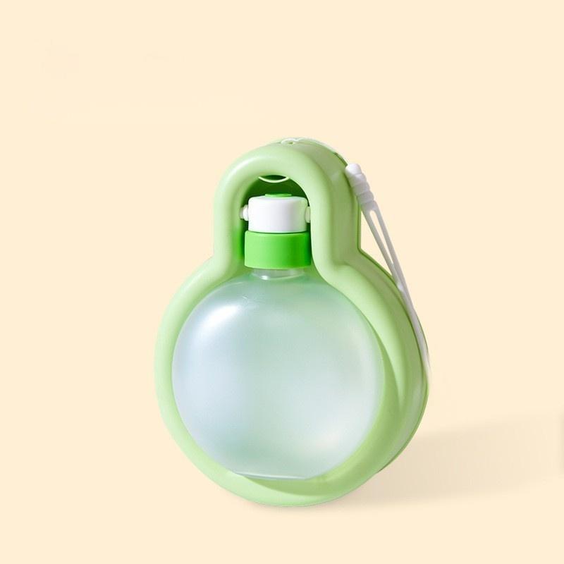 Pet Travel Water Bottle with Foldable Bowl & Carry Strap – Portable 500ml Leak-Proof Dispenser for Dogs & Cats