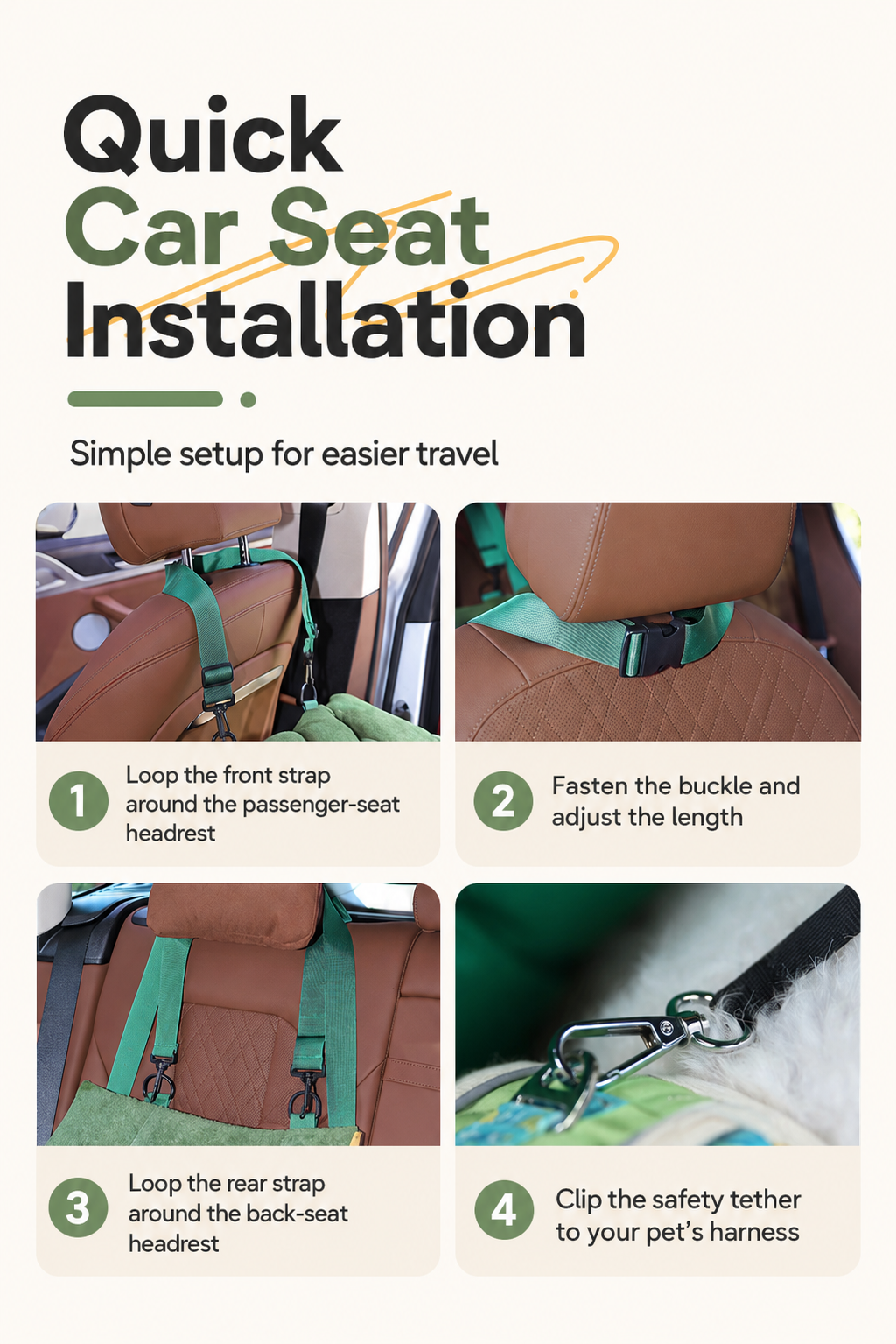 AuriPaw 2-in-1 Dog Car Seat & Portable Travel Bed – Splash-Resistant Pet Carrier