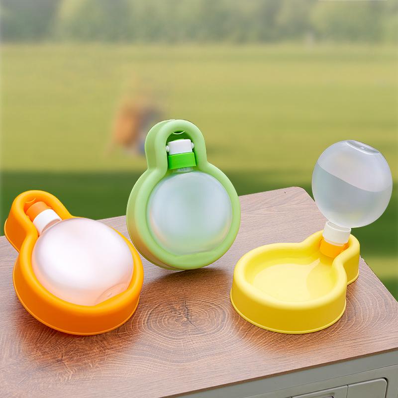 Pet Travel Water Bottle with Foldable Bowl & Carry Strap – Portable 500ml Leak-Proof Dispenser for Dogs & Cats