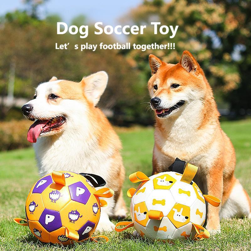 Interactive Dog Soccer Ball Toy – 19cm Durable PU Pet Football for Dogs & Cats, Outdoor Training & Play