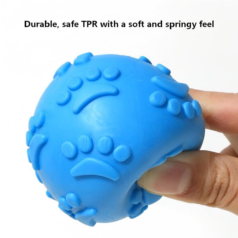 Bouncy TPR Paw Print Ball – Tough, Squeaky, and Perfect for Playful Dogs