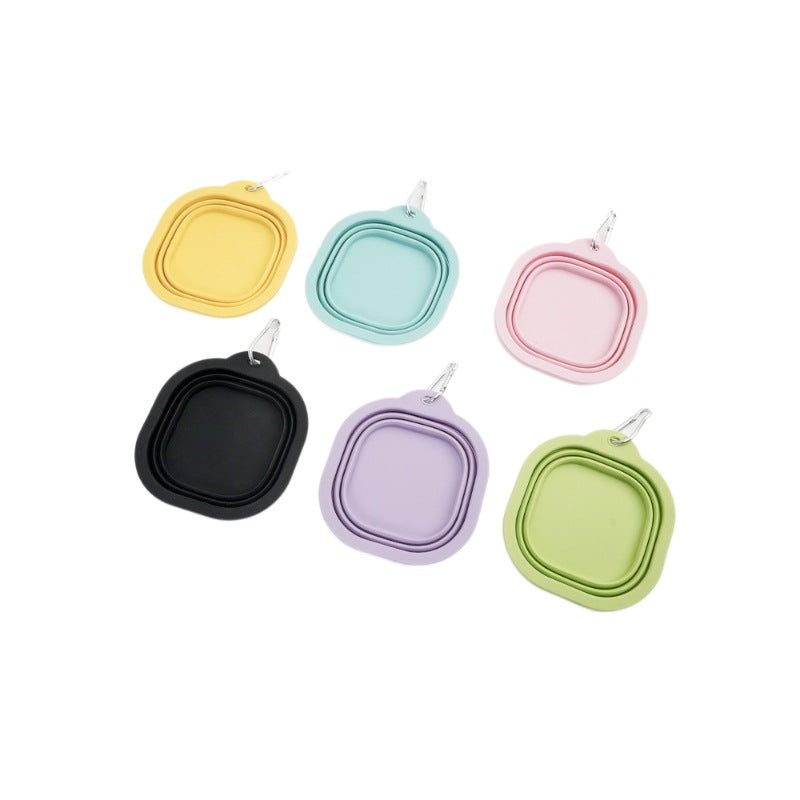 AuriPaw 350ml Collapsible Dog Travel Bowl with Carabiner – Silicone Food & Water Bowl