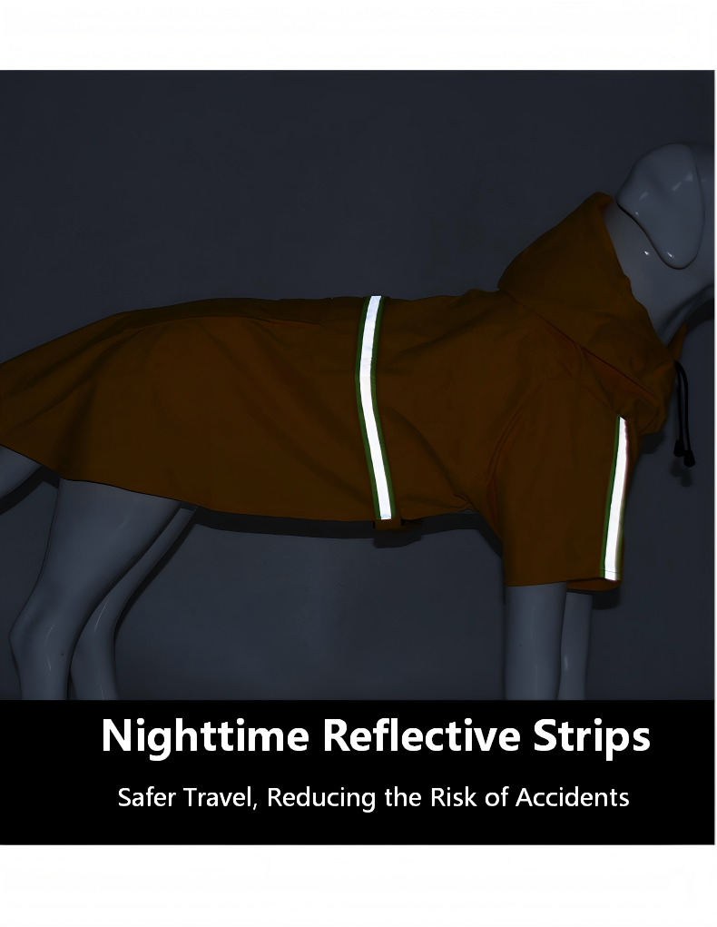 AuriPaw Large Dog Raincoat with Hood – Waterproof Reflective Dog Rain Jacket, Lightweight Two-Leg Rain Cape for Outdoor Walking & Safety