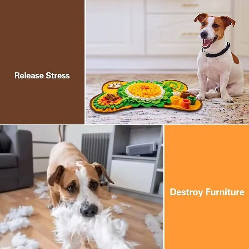 AuriPaw Dog Snuffle Mat – Interactive Enrichment Training Toy & Slow Feeding Foraging Pad, Nose Work Stress Relief Play Mat for Dogs