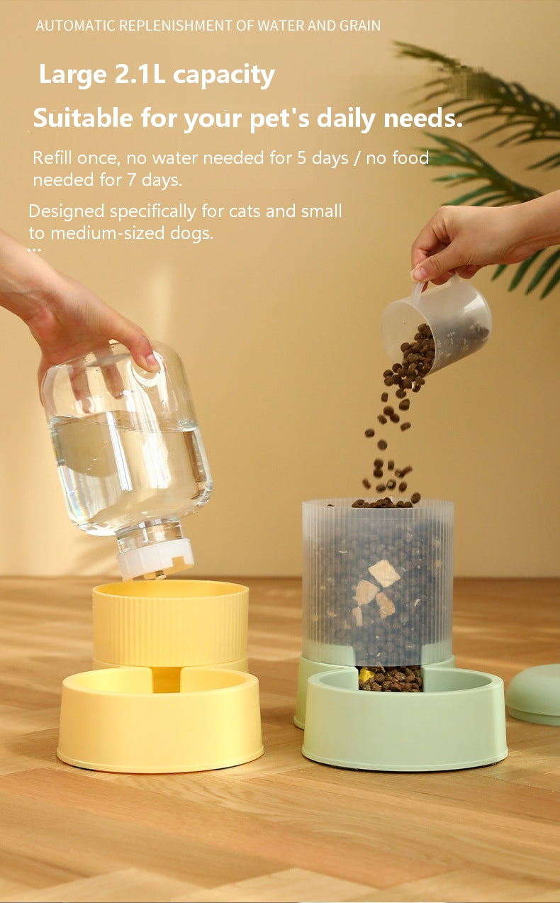 Pet Supplies Combo – Large Capacity Automatic Food Feeder and Water Dispenser for Cats & Dogs