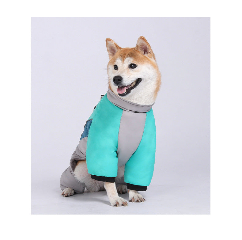 AuriPaw Reflective Dog Hoodie – Warm Fall & Winter Polyester Pet Jacket with Leash Opening for Small Dogs