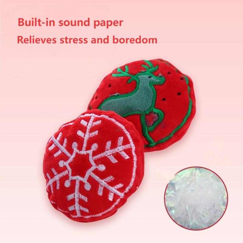 Christmas Catnip Plush Cat Toy with Crinkle Paper – Interactive Holiday Pet Play