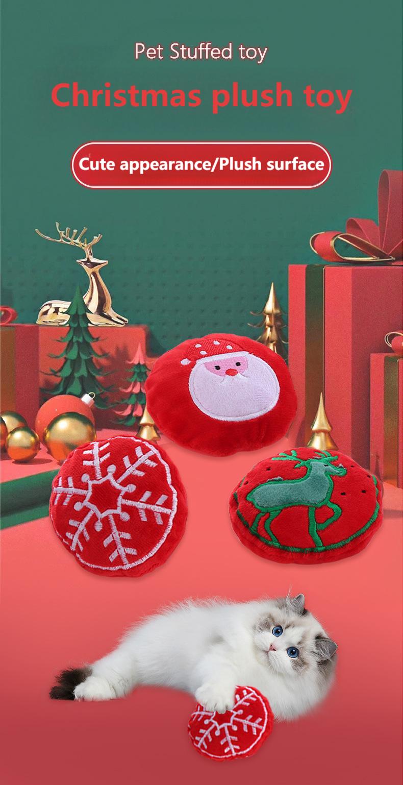 Christmas Catnip Plush Cat Toy with Crinkle Paper – Interactive Holiday Pet Play