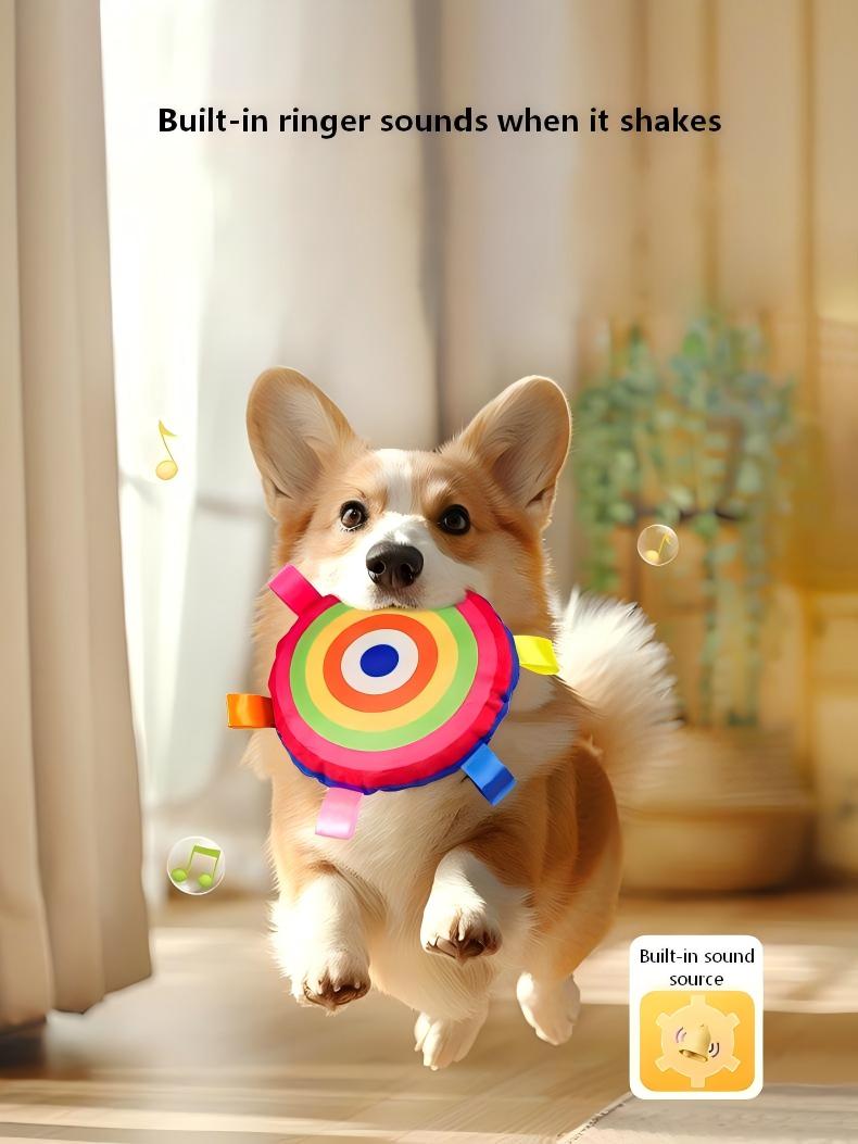 2-Pack Colorful Plush Frisbee Dog Toy Set – Dark & Light Combo for Interactive Fun and Durable Playtime