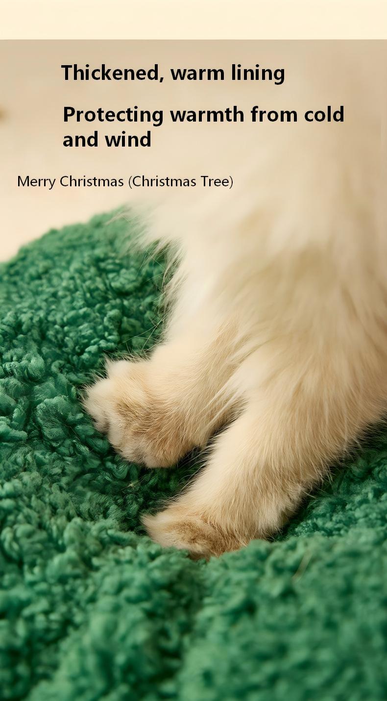 Cozy Winter Cat Bed – Semi-Enclosed Christmas Pet Nest (Sock, Tree & Round Options)