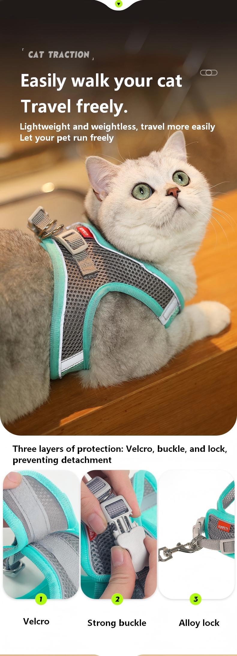 High-Quality Reflective Harness for Small & Medium Dogs, Cats – Perfect for Outdoor Walks (Leash Not Included)
