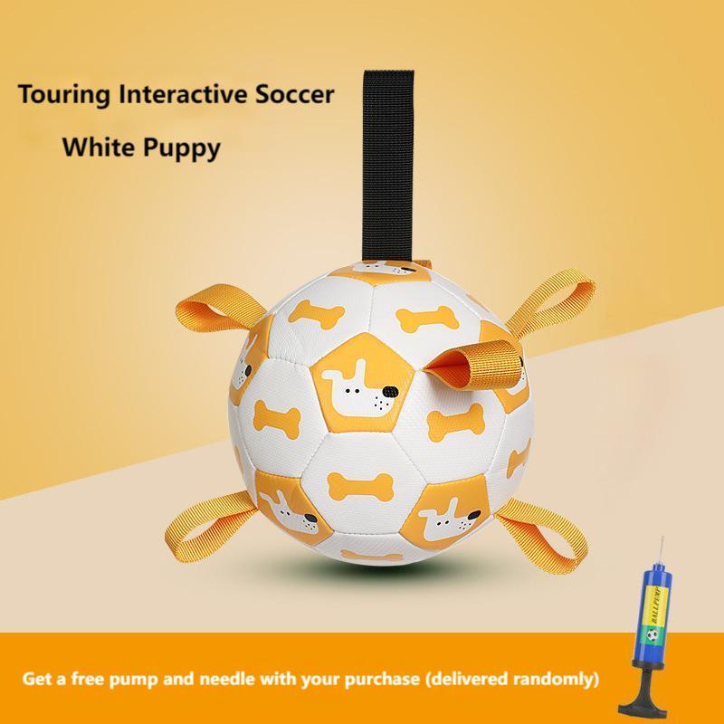 Interactive Dog Soccer Ball Toy – 19cm Durable PU Pet Football for Dogs & Cats, Outdoor Training & Play