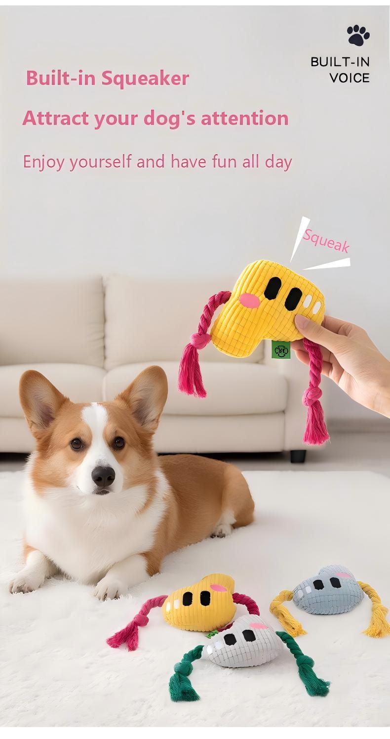 Interactive Alphabet Dog Toy – Squeaky Rope for Fun Playtime