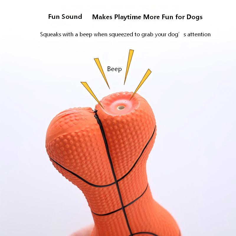 Durable Latex Dog Chew Toys 2PCS – Basketball & Soccer Bone Set with Sound for Fun & Entertainment