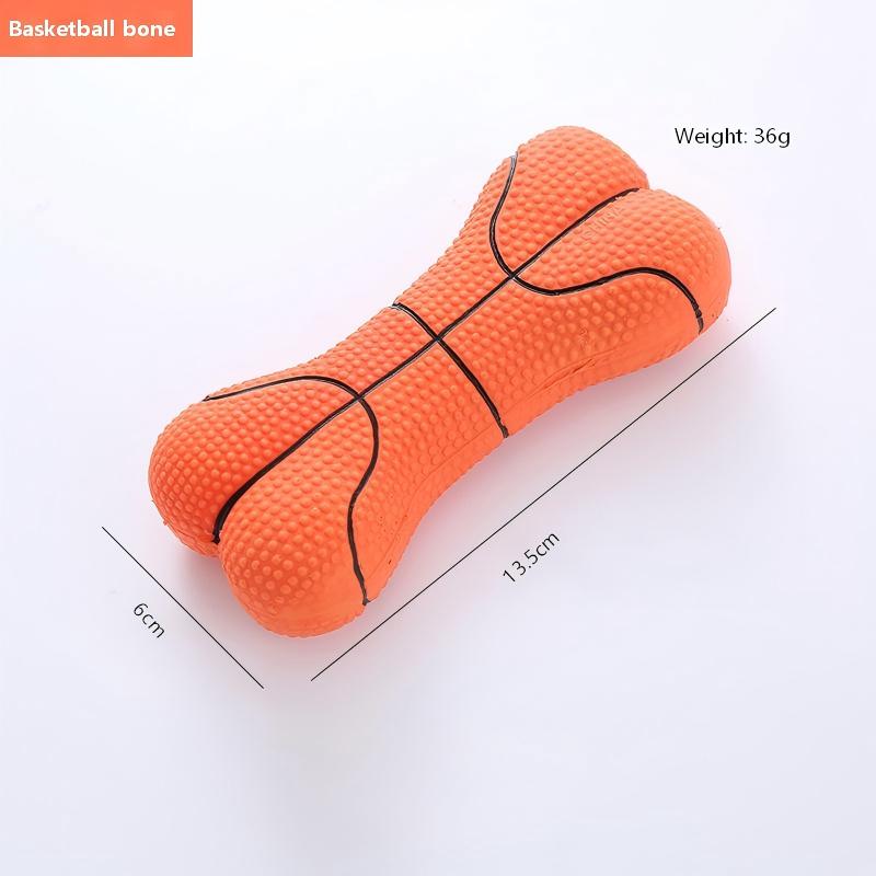 Durable Latex Dog Chew Toys 2PCS – Basketball & Soccer Bone Set with Sound for Fun & Entertainment