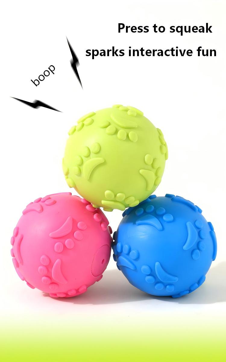 Bouncy TPR Paw Print Ball – Tough, Squeaky, and Perfect for Playful Dogs