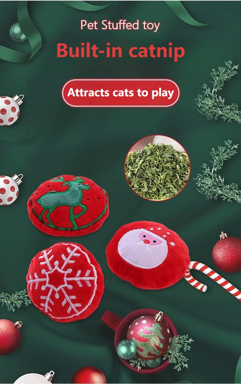 Christmas Catnip Plush Cat Toy with Crinkle Paper – Interactive Holiday Pet Play