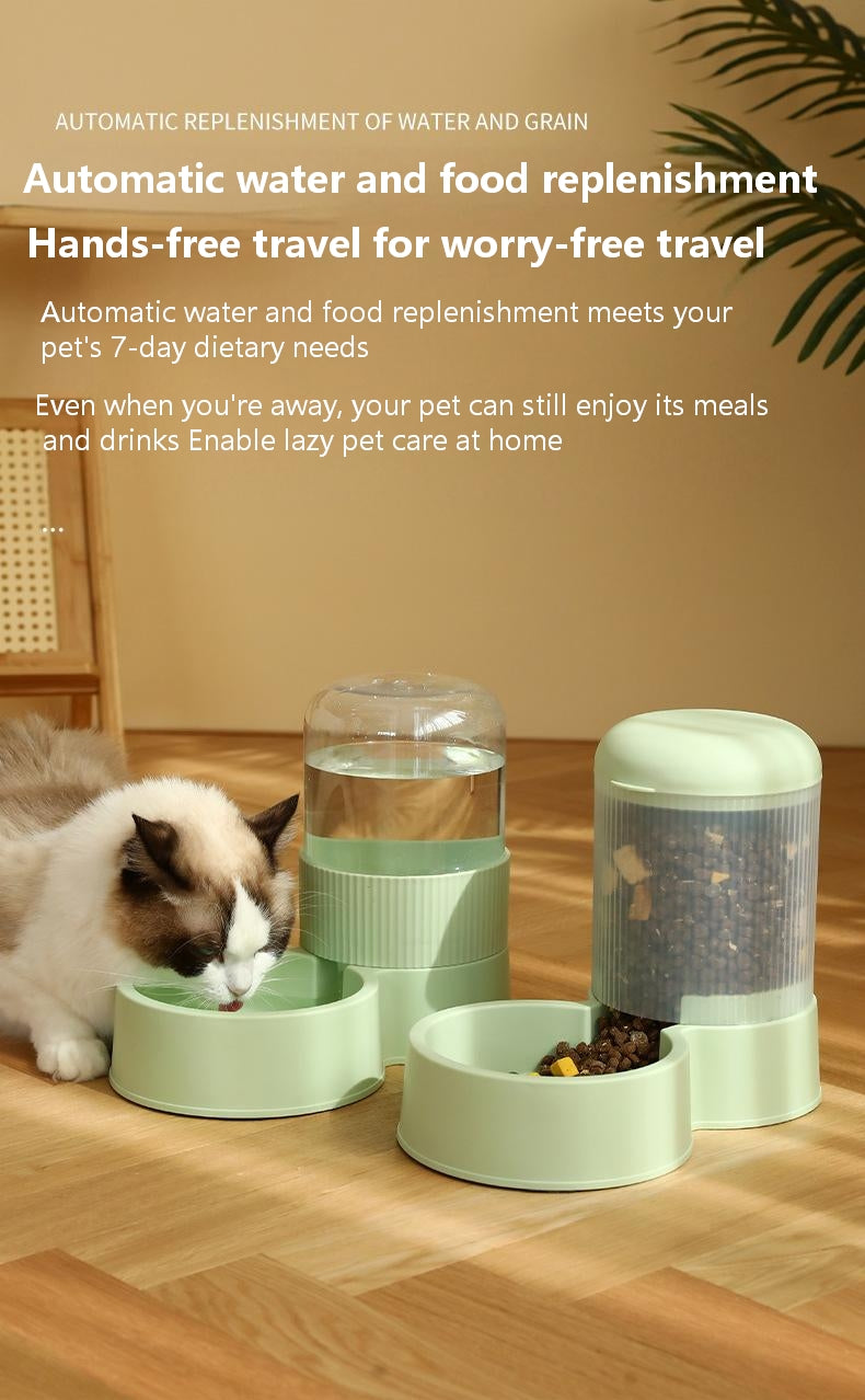 Pet Supplies Combo – Large Capacity Automatic Food Feeder and Water Dispenser for Cats & Dogs